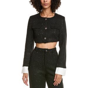 Hl Affair Womens  Tweed Jacket, Black